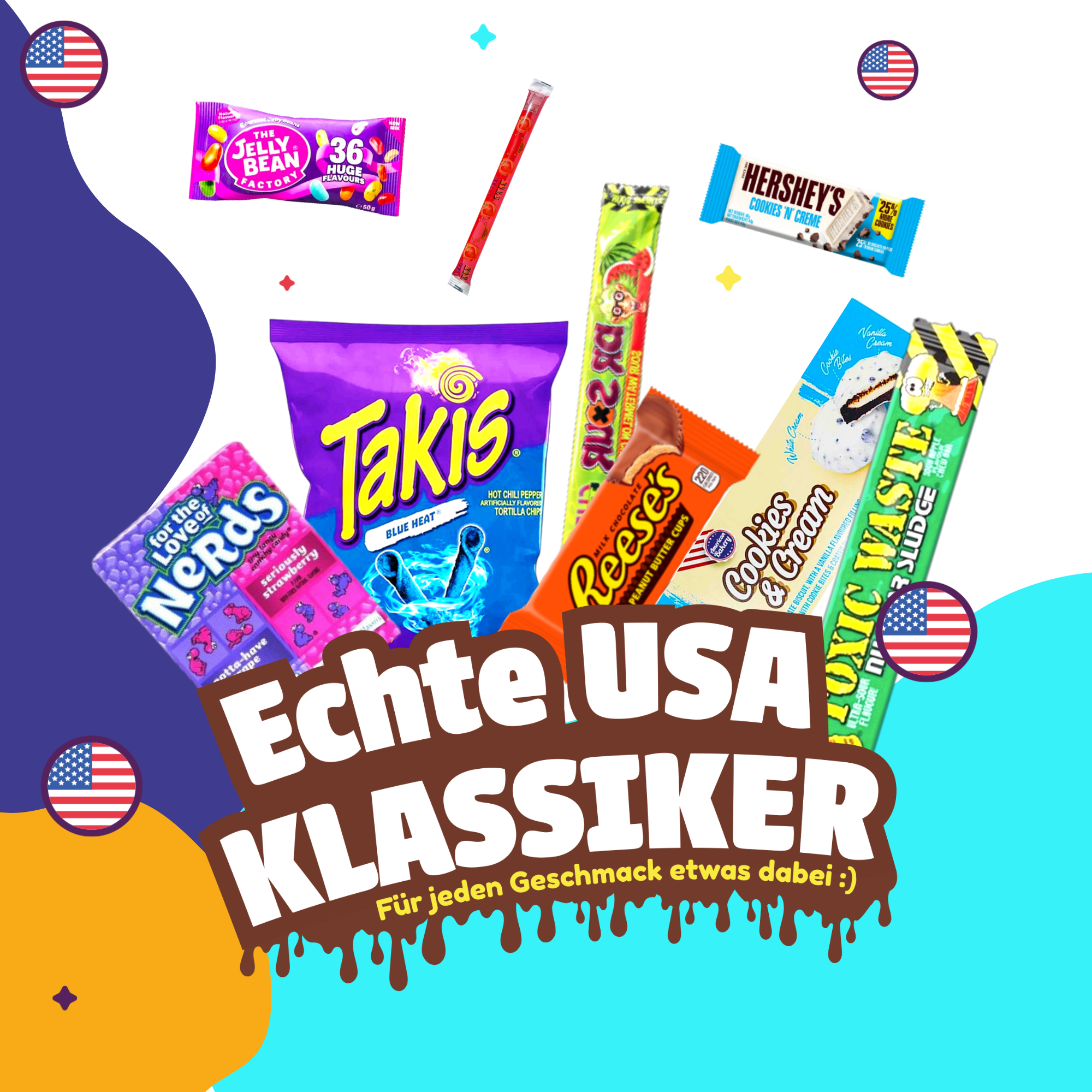 Amerikanische Süßigkeiten mit Takis & Süßigkeiten aus aller Welt